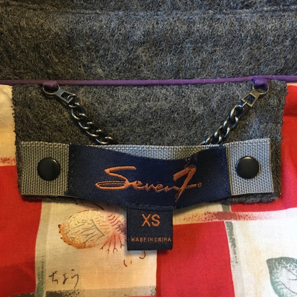 ☘️Seven7 Gray Cropped Double Breasted Wool Coat☘️ - Picture 3 of 5